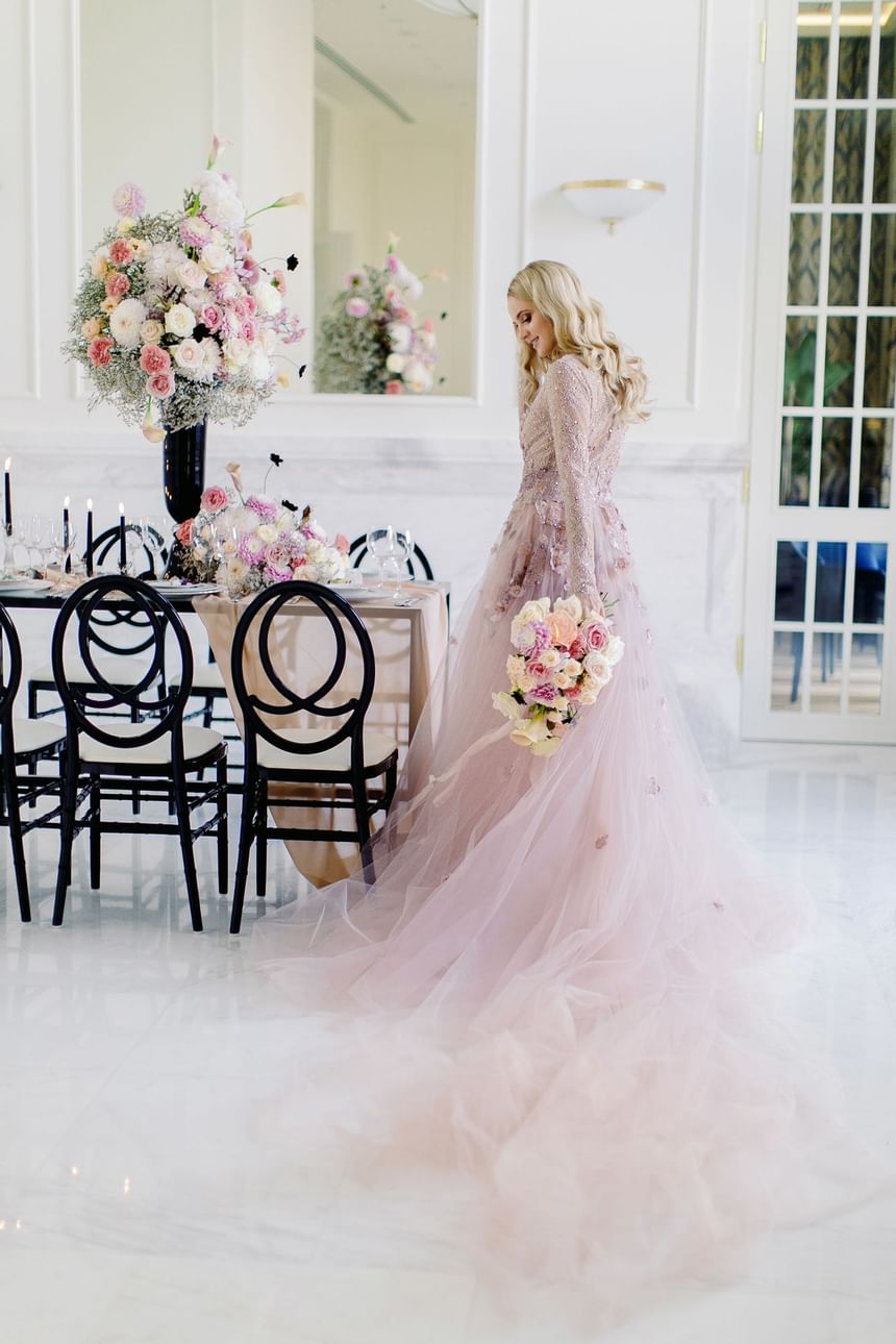Bride Holding a Flower Bouquet at Polonia Palace Hotel Warsaw