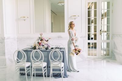 Bride Standing near a Table at Polonia Palace Hotel Warsaw