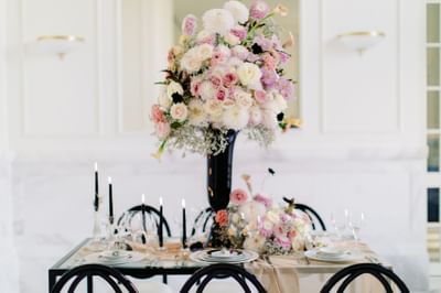 Flower Vase in the mid of Table at Polonia Palace Hotel Warsaw