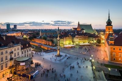 People walking on the streets of City Warsaw