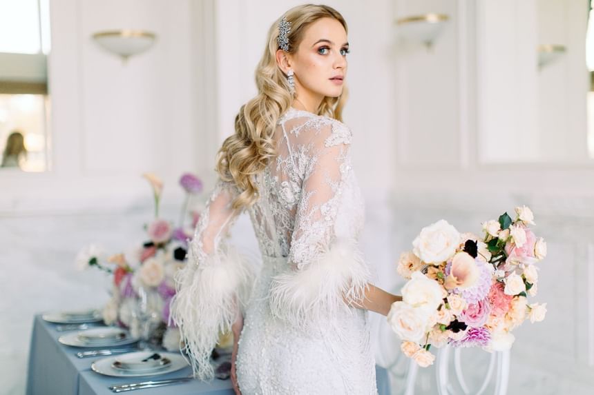 Bride Posing for the Camera at Polonia Palace Hotel Warsaw